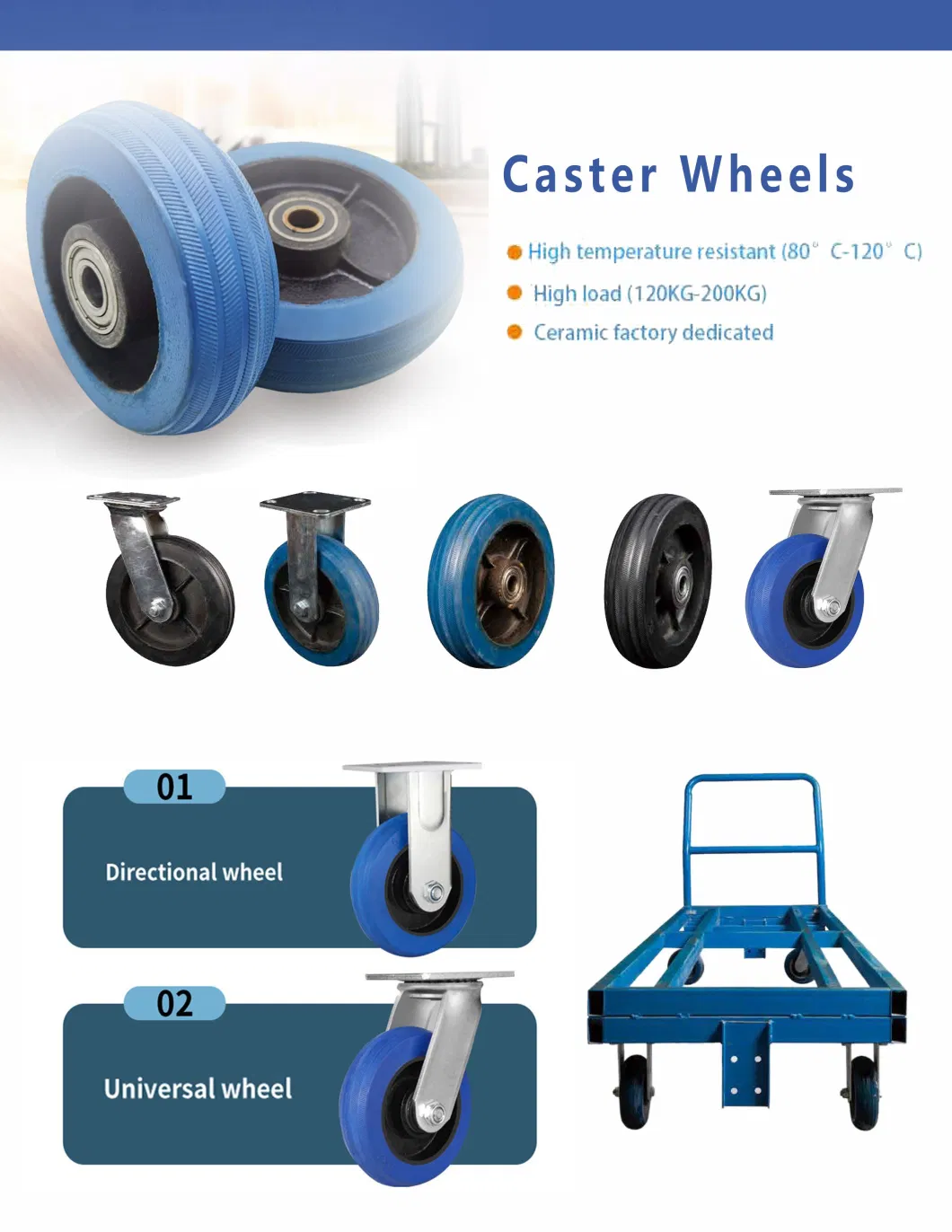 Workbench/Trolley/Medical Cart Rubber Anti Static 6&quot;Swivel Caster Wheels