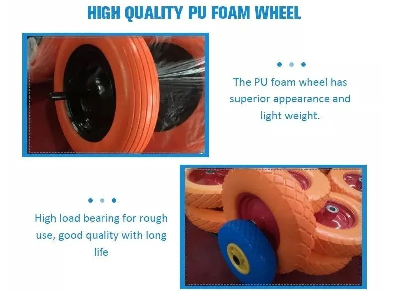 Dolly Wheelbarrow Beach Cart PU Foam Rubber Heavy Duty Caster Wheel
