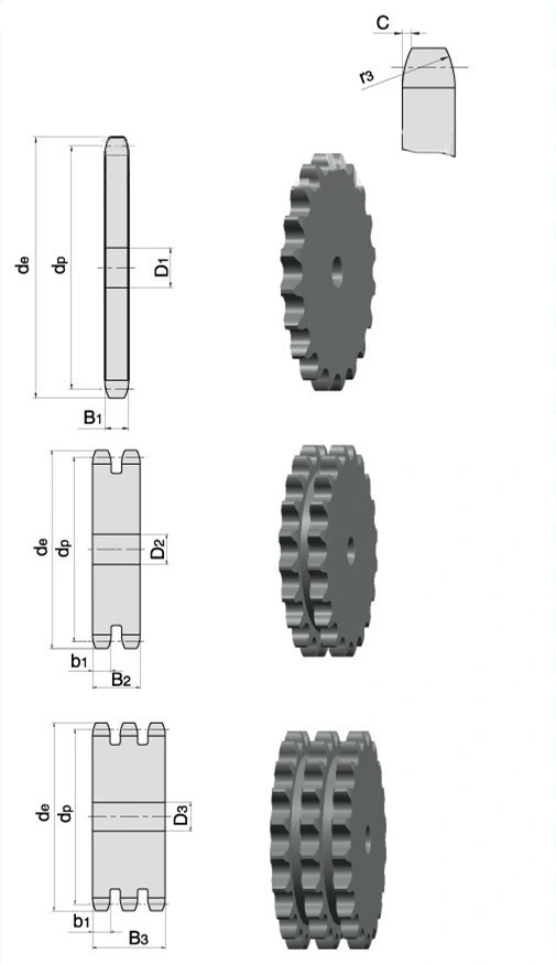 Conveyor Chains Transmission Parts Sprockets Manufacturer Price C45 Carbon Stainless Steel Gear Taper Bore Bush Lock Hub Cast Wheel Idler Plate Wheel