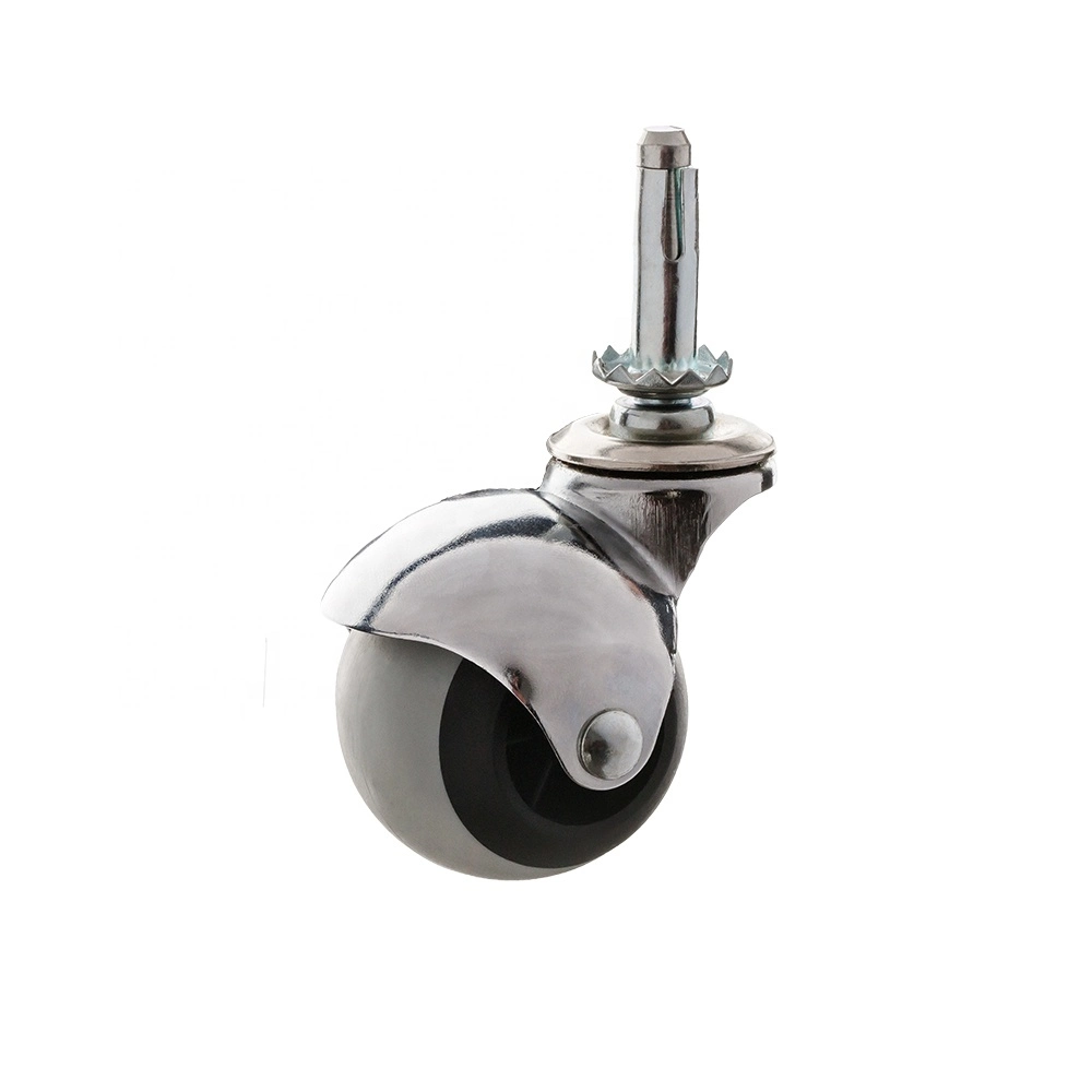 50mm Grey Furniture TPR Ball Caster Chair Wheel Small Swivel Stem Caster