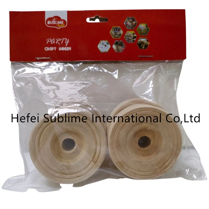 Wood Tread Wheels with Hole, 12PCS