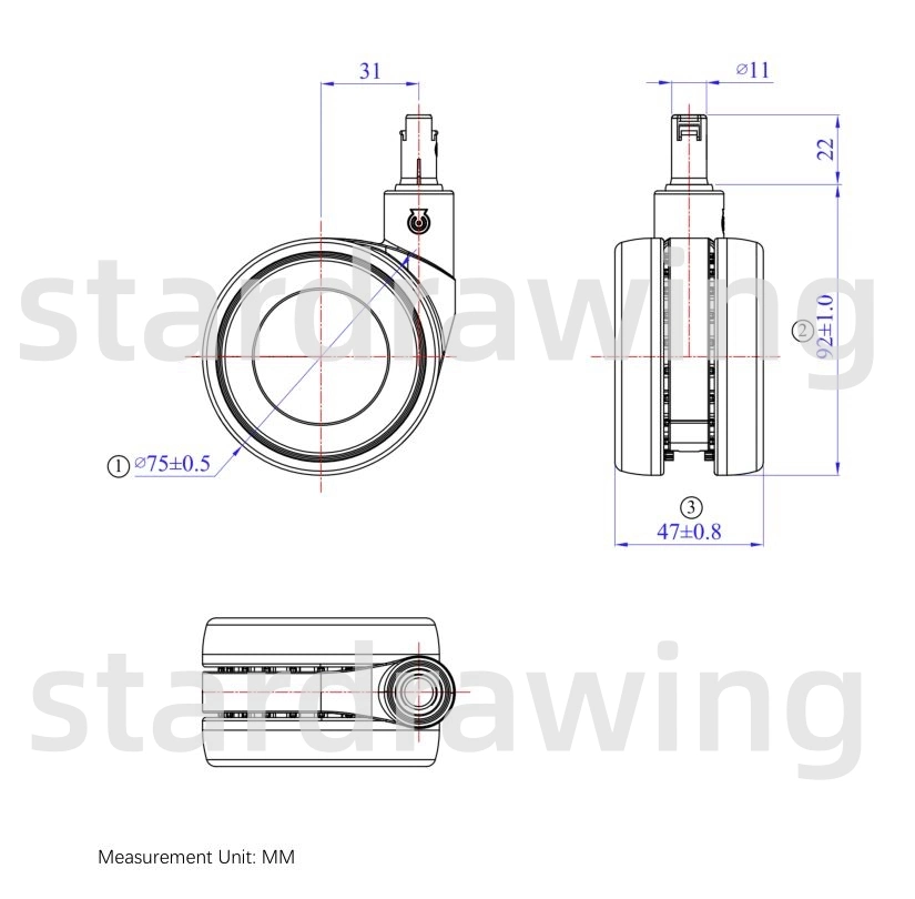 Stardrawing 75mm 3inch Hollow Dsigned Cabinet Casters Wheels