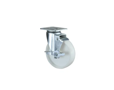 Ruote girevoli con piastra superiore girevole per impieghi medi da 125 mm in nylon Con blocco