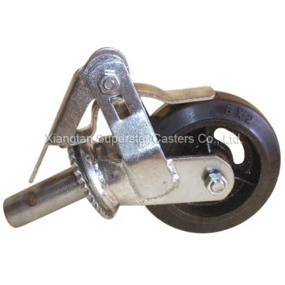  Ruote rotative con freno a stelo filettato in gomma PU da 6&quot; 8&quot;