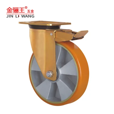  JBC hardware freno girevole rigido a ruote per impieghi pesanti europeo Ruote orientabili industriali 4 5 6 8 pollici con nucleo in alluminio PU Ruote orientabili universali con cuscinetti a sfere