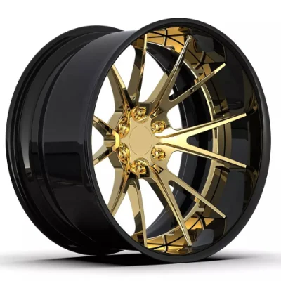 Kipardo 18 19 20 21 22 23 pollici personalizzato Golden Cerchione High Polished Deep concavo 2 3 pezzi personalizzato RUOTE FORGIATE 5X112 5X114.3 5X130 5X120 5X115 5X110