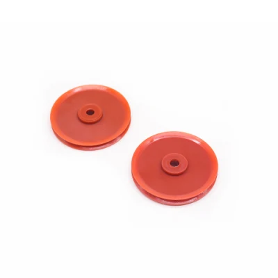Ruota in plastica personalizzata OEM per puleggia di precisione CNC fresatura parti di tornitura Ruota piccola della puleggia con ruota motrice in plastica di colore rosso