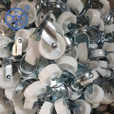  Ruota industriale per impieghi leggeri WBD Factory Direct 1 1.5 2 2.5 3 poll. Ruota orientabile fissa in PP bianco Tipo di bloccaggio per dispositivi di fissaggio