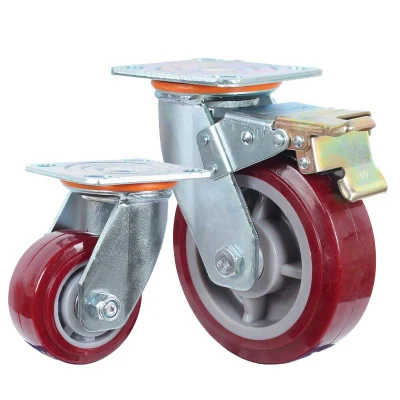  Ruote per carrello in gomma industriale ruotabili in poliuretano per impieghi pesanti