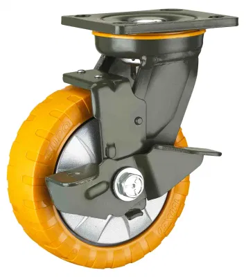 Ruota in gomma nera da 8 pollici con ruote a ruote ad alta capacità di carico Ruote orientabili per impieghi pesanti da 200 mm