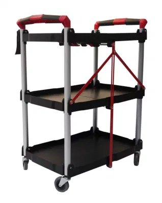 Carrello per attrezzi per carico pesante pieghevole da laboratorio 3 ripiani