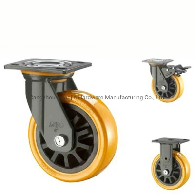  Ruota Fumiture/ acciaio inox orientabile con foro per bullone, ruota in gomma Ruota