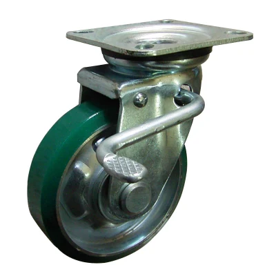 8 pollici carico 400 kg verde PU industriale per impieghi pesanti girevole Ruota orientabile