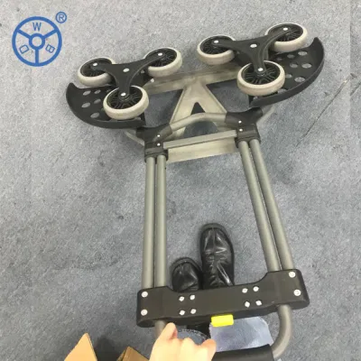  Carrello manuale per scalatori per impieghi gravosi con telescopio Maniglia 155 lb capacità di carico Carrello pieghevole a 6 ruote per il movimento E per l&prime;uso in ufficio