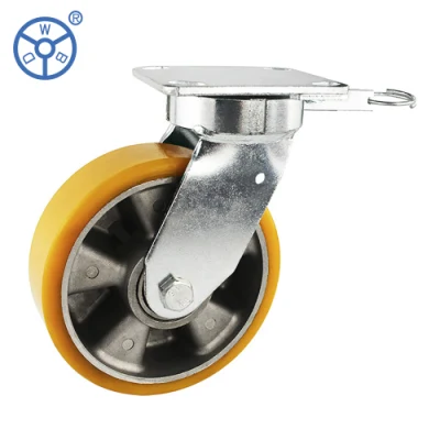 Ruota senza ruota senza ruota con freno di direzione ruota industriale per impieghi gravosi Ruota 4 5 6 8 pollici in alluminio con nucleo in PU Ruote