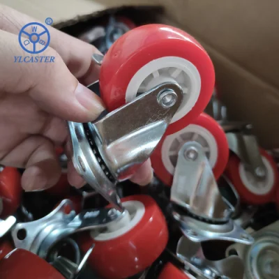  Wbd 1 1.5 2 2.5 3 pollici freno laterale orientabile Ruota rossa in PVC con cuscinetto a sfere per impieghi leggeri