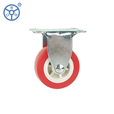 Mobili industriali in PVC rosso piccolo per impieghi leggeri 1.5 pollici 2 Ruote orientabili da pollici