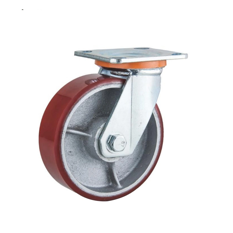 Manufacturer 3 Ton PU Iron Injection Adjustable Industrial Caster Wheels