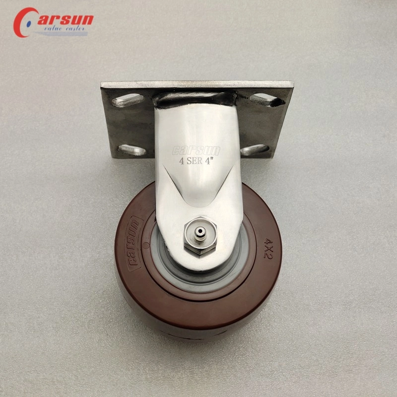 Ss Castors 4/5/6/8 Inch PU Swivel Casters Heavy Duty 304 Stainless Steel Industrial Caster Wheel with Brakes