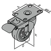 Castors Caster Plate Mounted PU Wheels Heavy Duty Industrial Castors Swivel Caster Wheels