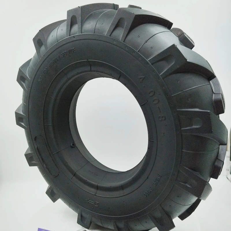 4 X 8 Inch Cleats Pattern Semi-Pneumatic Rubber Wheel