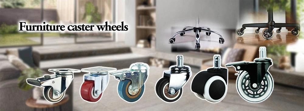 Wbd Factory Direct Swivel Designer Castor Wheel with Brake in Transparent Polyurethane 35/50/75 mm Diameter