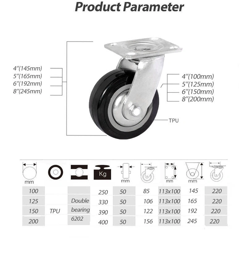 Heavy Duty Swivel PU Caster Wheel for Industry
