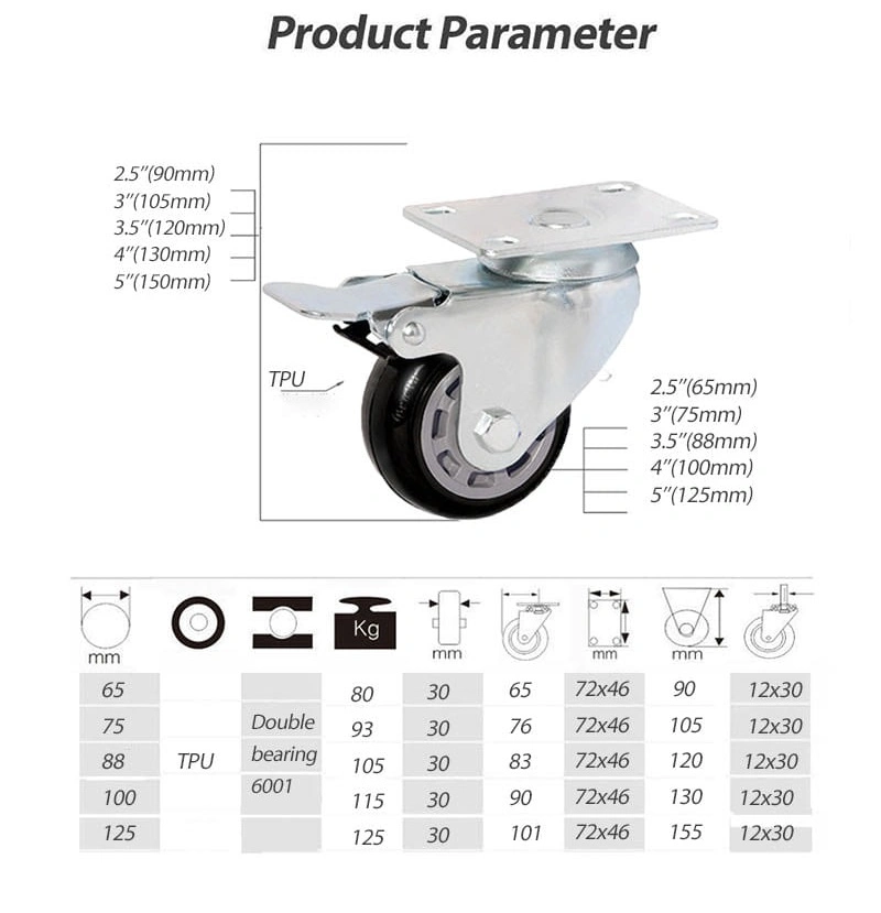 18+ Years Caster Manufacturer OEM Factory Medium Duty Caster Wheel for Trolley/Carts