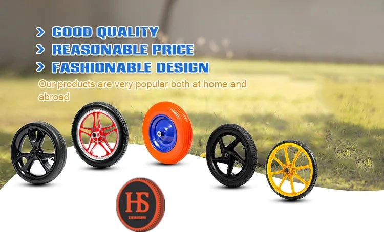 3.00-4 Polyurethane PU Foam Filled Tire Toy Car Rubber Wheel with Plastic Rim for Wagon Trolley