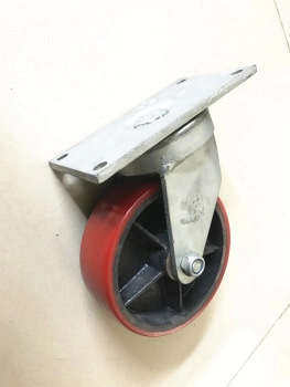 Factory Directly 8 Inch Red PU Low Price Rigid Caster Wheel