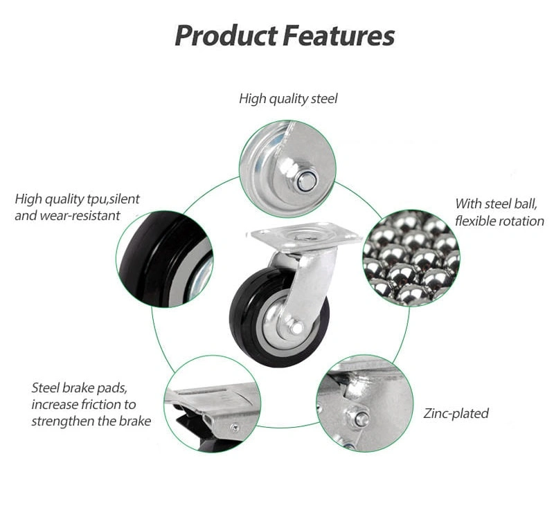 Heavy Duty Swivel PU Caster Wheel for Industry