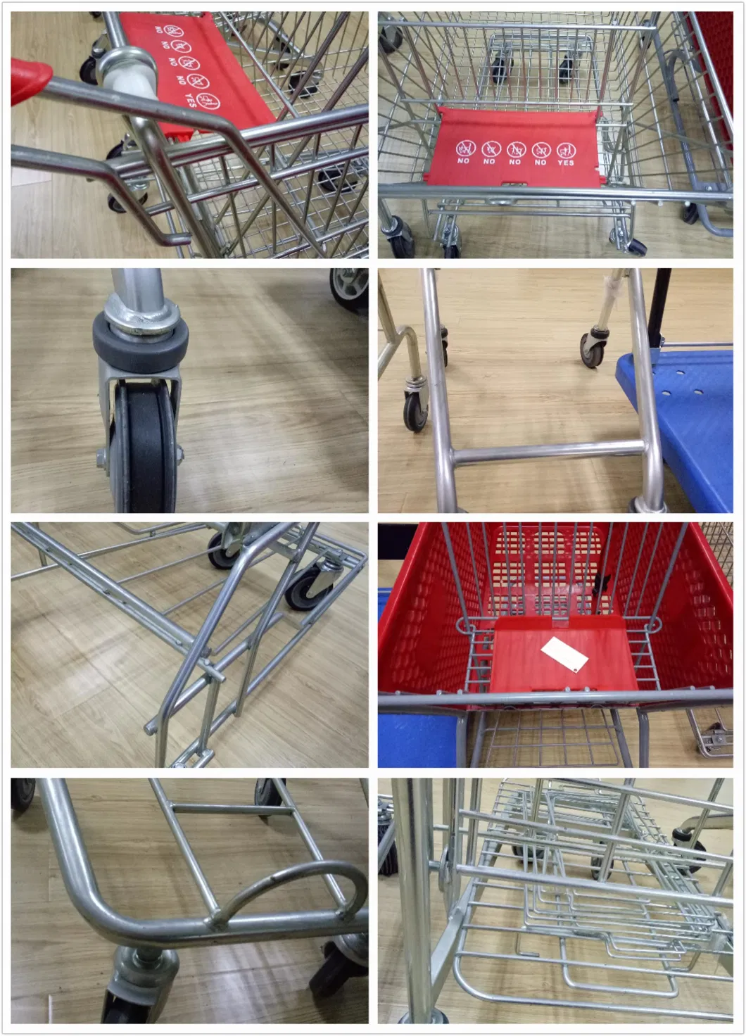 China Wholesale Europe Style Heavy Duty Shopping Trolley Hand Cart with 5 Inches Wheels