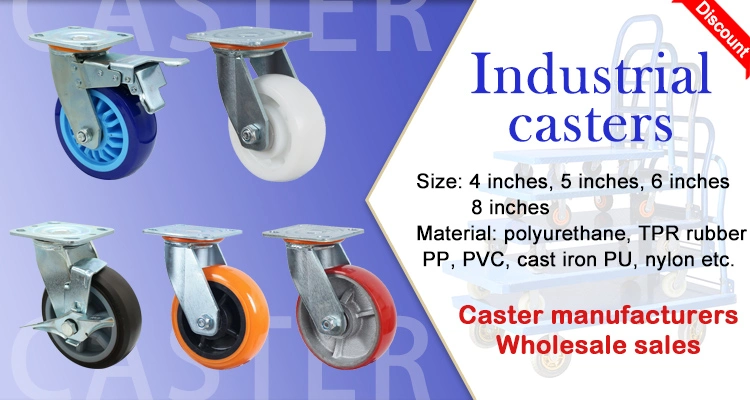 High Load 6 Inch Heavy Duty Cast Iron PU Swivel Caster Wheel