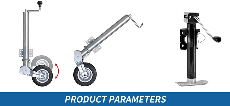 Heavy-Duty Zinc Plated Trailer Jack J 6-Inch Wheel with Swivel Clamp