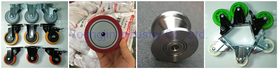 1.5 Inch Red Casters Wheels Soft Rubber Swivel Caster with Side Brake 360 Degree Top Plate