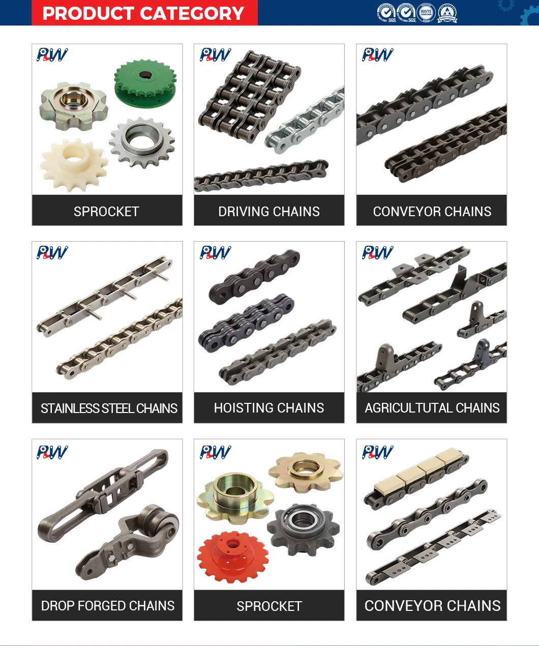 ISO/ANSI/DIN Standard Short Pitch Precision Stainless Steel Hardware Transmission Motorcycle Industrial Roller Chain