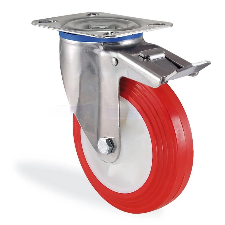 T054 5 &quot;Swivel Load Carrying Capacity 400kg Aluminum Core Polyurethane Heavy Duty Industrial Caster Wheel