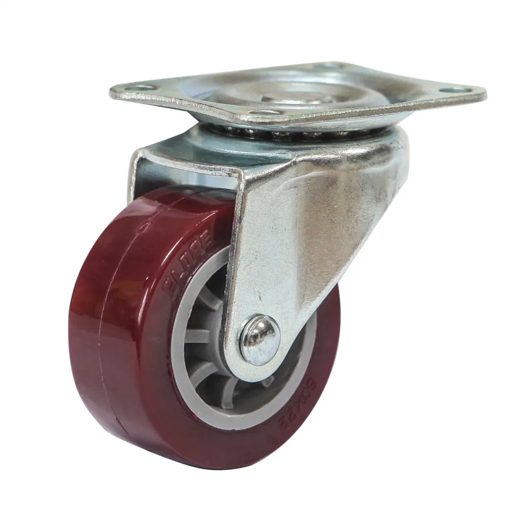 Light Duty 3 Inch PU Caster Threaded Stem Caster Wheel 75mm Castor Wheel