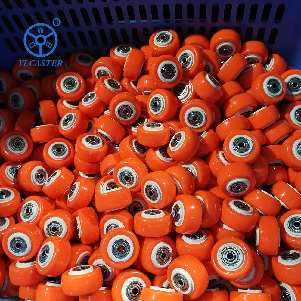 Light Duty Orange Small PVC PU Swivel Locking Castor Wheel for Trolley