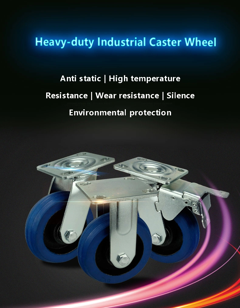 8&quot; Iron Heavy Duty Wear-Resisting Quiet Anti-Static Trolley Swivel Caster Wheel