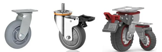 2.5 Inch Swivel Top Plate Roller Ball Caster Wheel with Brake for Furniture