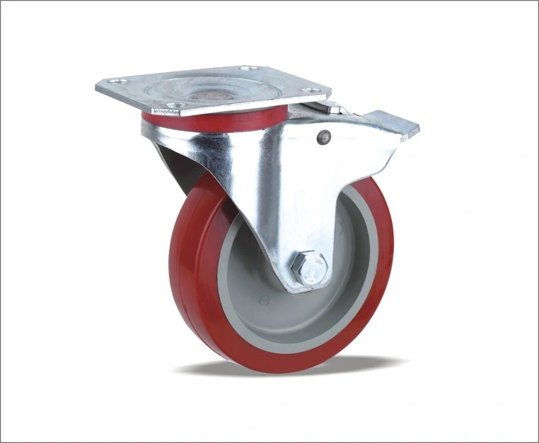 4 5 6 8 Inch Top Wheel with Cast Iron Core PU Polyurethane Wheel Swivel Caster