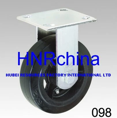 Black Rubber Wheel Trolley Wheel Heavy Duty Industrial Caster Plate Top