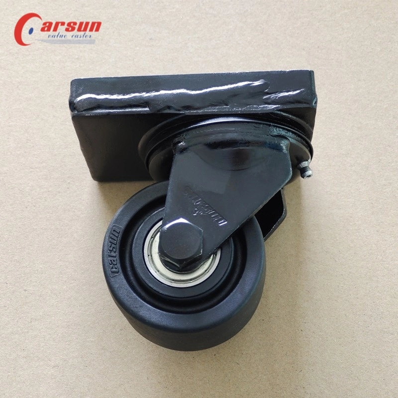 Custom Low Gravity Castors Thickened Top Plate 3 Inch Black Nylon Swivel Caster Wheel