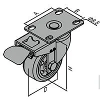 High Load Anti Corrosion Universal Plate Locking Swivel Furniture PU Castor Wheel