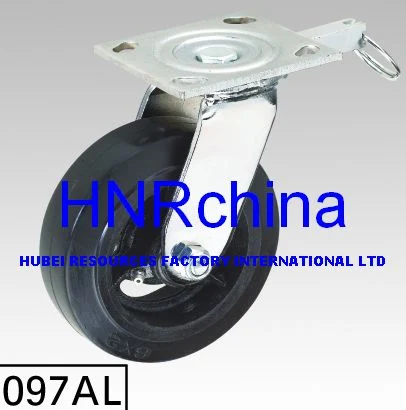 Black Rubber Wheel Trolley Wheel Heavy Duty Industrial Caster Plate Top