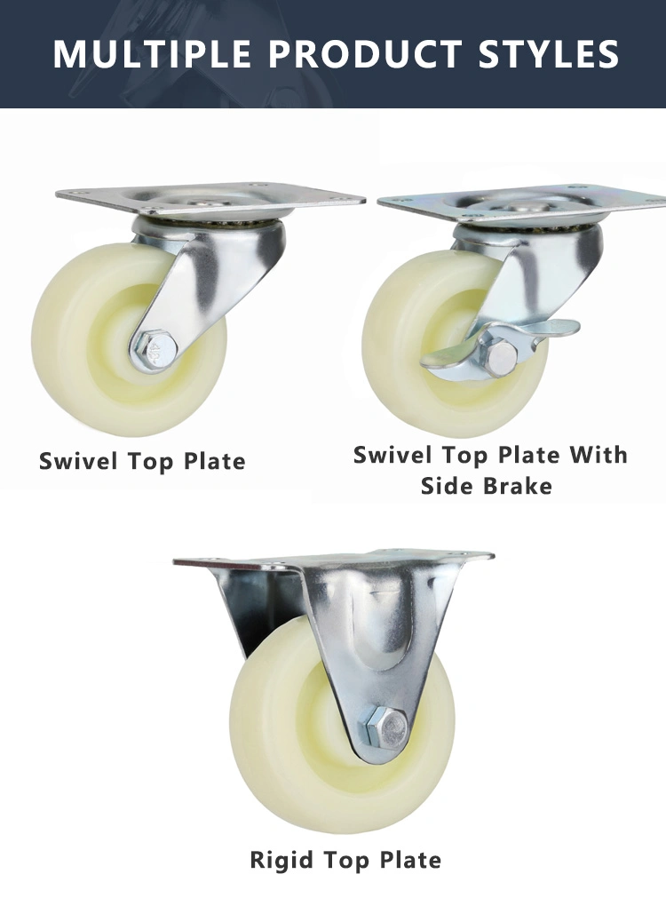 2 Inches Plate Swivel Small Rubber Wheels