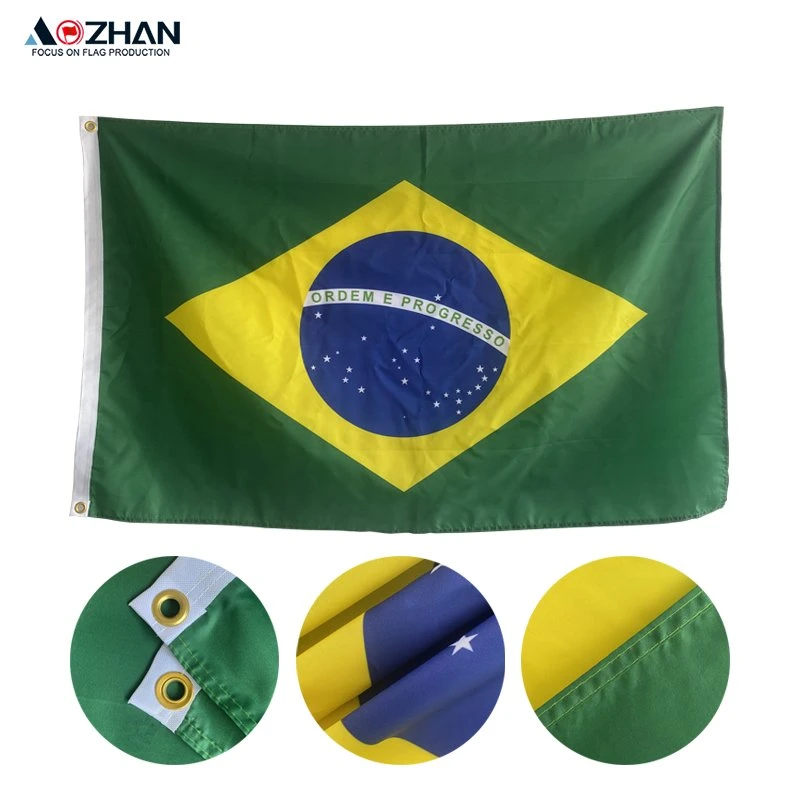 Professional Manufacture Custom 3X5FT Large Industrial United Brazil Cheap Country Flags, Different Country 3X5FT Flags