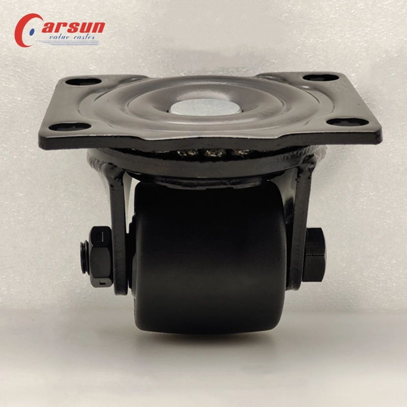 Low Center of Gravity Caster 2 Inch Black Enhanced Nylon Industrial Swivel Caster Network Cabinet Special Caster Wheel