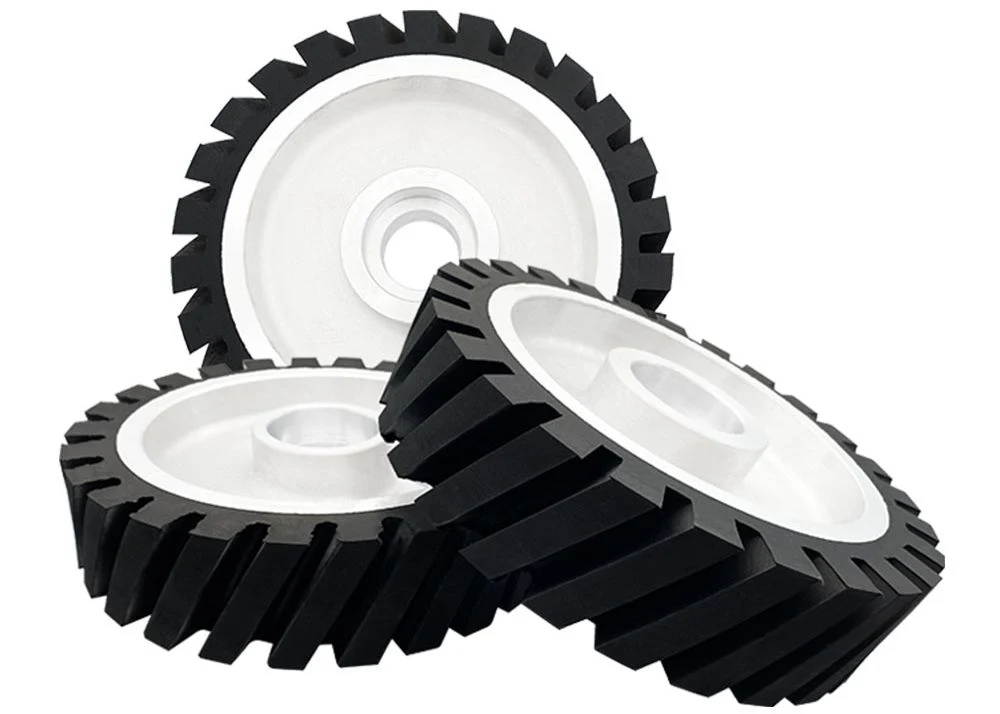 8/10/12 Inch Aluminum Base Ball Bearings Guide Wheel Rubber 45-100 Degree Rubber Grinding Wheels